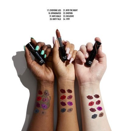 NYX Professional Makeup Shout Loud Satin Lipstick Infused with Shea Butter - Dirty Talk Bright Berry - Maison des fragrances