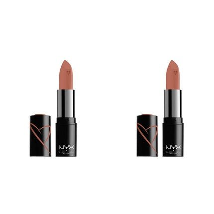 NYX Professional Makeup Shout Loud Satin Lipstick Infused with Shea Butter Silk Peach Nude - Maison des fragrances