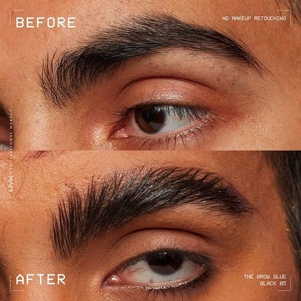NYX Professional Makeup The Brow Glue Extreme Hold Tinted Eyebrow Gel Black 0.17 Fl Oz - Maison des fragrances