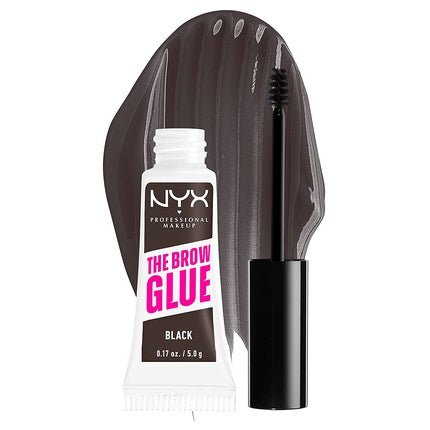 NYX Professional Makeup The Brow Glue Extreme Hold Tinted Eyebrow Gel Black 0.17 Fl Oz - Maison des fragrances