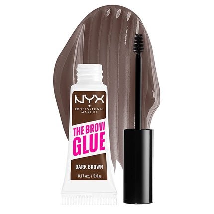 NYX Professional Makeup The Brow Glue Extreme Hold Tinted Eyebrow Gel Dark Brown 0.17 Fl Oz - Maison des fragrances