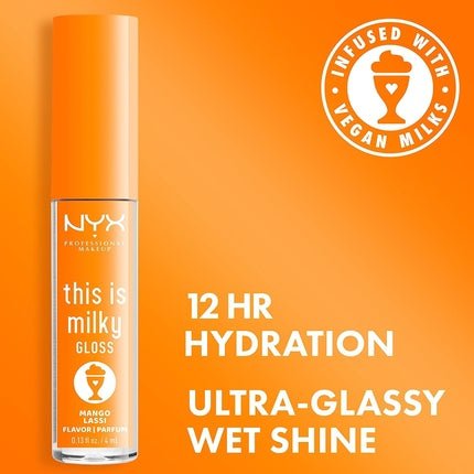 NYX Professional Makeup This Is Milky Gloss 12 Hour Hydration Vegan Mango Lassi Lip Gloss - Maison des fragrances