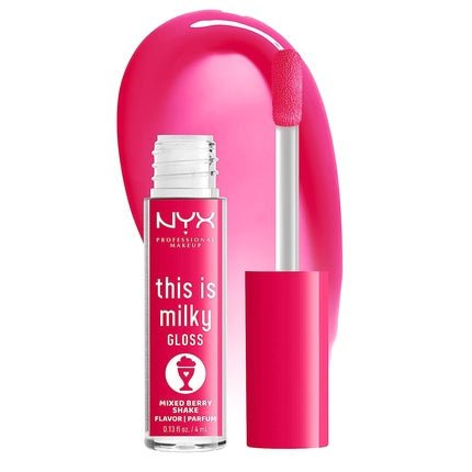 NYX Professional Makeup This Is Milky Gloss 12 Hour Hydration Vegan Mixed Berry Shake Lip Gloss Raspberry Scented - Maison des fragrances