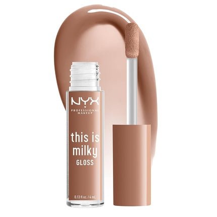NYX PROFESSIONAL MAKEUP This Is Milky Gloss Vegan Lip Gloss 12 Hour Hydration Cookies & Milk Cool Beige Nude 0.13 Fl Oz - Maison des fragrances