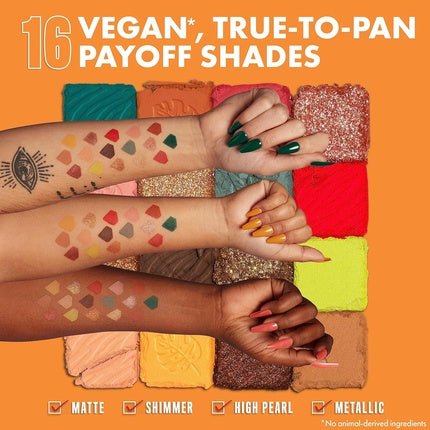 NYX Professional Makeup Ultimate Shadow Palette 16 Vibrant True - To - Pan Eyeshadow Shades Metallics Shimmers Colours and Nudes in Pressed Pigments Vegan 0.8g 02 Paradise Shock - Maison des fragrances