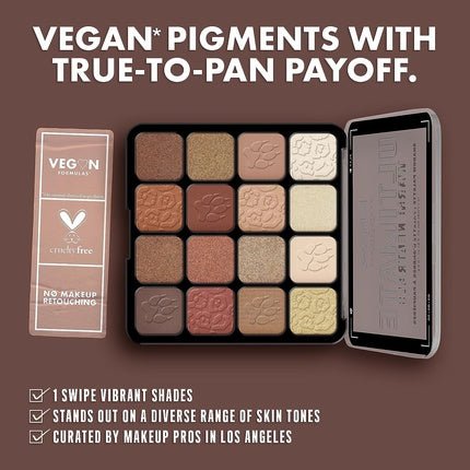 NYX Professional Makeup Ultimate Shadow Palette 16 Vibrant True - To - Pan Eyeshadow Shades Metallics Shimmers Colours and Nudes in Pressed Pigments Vegan Warm Neutrals 0.8g - Maison des fragrances