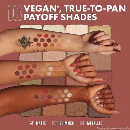 NYX Professional Makeup Ultimate Shadow Palette 16 Vibrant True - To - Pan Eyeshadow Shades Metallics Shimmers Colours and Nudes in Pressed Pigments Vegan Warm Neutrals 0.8g - Maison des fragrances