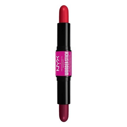 NYX Professional Makeup Wonder Stick Blush with Hydrating Hyaluronic Acid Dual - Ended Cream Stick Bright Amber and Fuchsia - Maison des fragrances