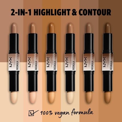 NYX Professional Makeup Wonderstick Dual - Ended Highlight and Contour Stick Creamy Texture Deep 03 - Maison des fragrances