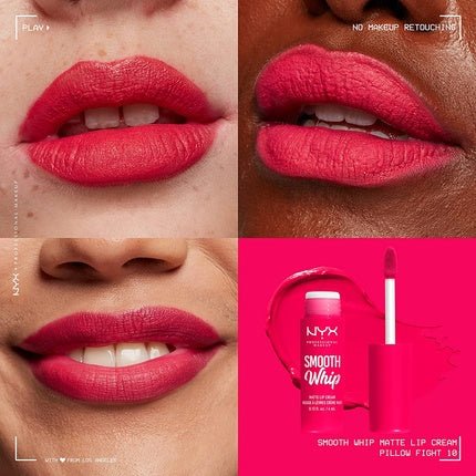 NYX Smooth Whipe Mate Pillow Fight Hot Fuschia 10 Lipstick 4ml - Maison des fragrances