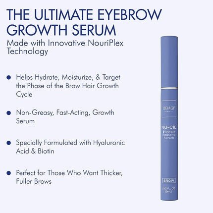 Obagi Nu - Cil Eyebrow Boosting Serum Ultimate Eyebrow Growth Serum with Hyaluronic Acid 6ml 0.17 Ounce - Maison des fragrances
