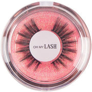 OH MY LASH Black Faux Mink False Strip Eyelashes in Rose Gold Reusable Lashes Case Individual Flutter Pink - Maison des fragrances