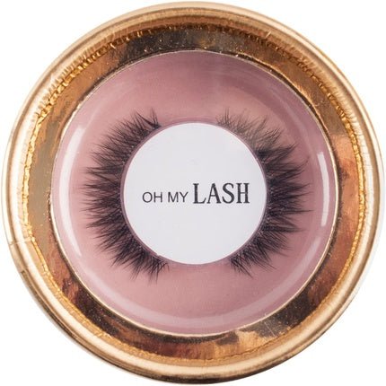 OH MY LASH Black Faux Mink False Strip Eyelashes Wispy Look in Gold Cardboard Reusable Lashes Case Individual Flawless - Maison des fragrances
