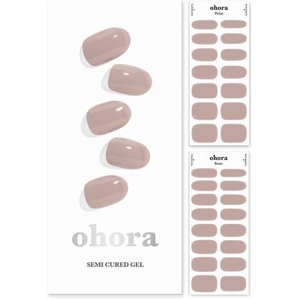 ohora Semi Cured Gel Nail Strips in Cream Beige - Salon - Quality Long Lasting Easy to Apply & Remove - Includes 2 Prep Pads Nail File & Wooden Stick - Beige - Maison des fragrances
