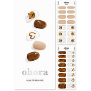 ohora Semi Cured Gel Nail Strips N Caramel Bear - Salon - Quality Long Lasting Easy to Apply and Remove - Includes 2 Prep Pads Nail File and Wooden Stick Jewel Gemstone - Maison des fragrances