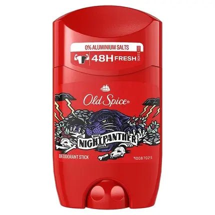 Old Spice Night Panther Deodorant Stick for Men 50ml 48h Freshness 0% Aluminum Salts No White Residue and Yellow Stains - Maison des fragrances