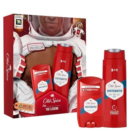Old Spice Whitewater Astronaut Gift Set for Men with Aluminum-Free Deodorant Stick and 3-in-1 Shower Gel and Shampoo - Maison des fragrances