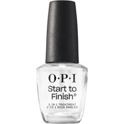 OPI Nail Polish Start to Finish 3in1 Treatment Long Lasting Shine Base Coat Top Coat Strengthener Treatment Vegan Formula Vitamins A E Damaged Nails 15ml - Maison des fragrances