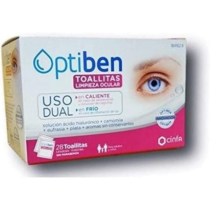 Optiben Dual Use Eye Cleansing Wipes 28 Units - Maison des fragrances