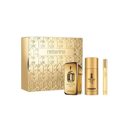 Paco Rabanne 1 Million Gold Parfum , Deodorant , And Travel Set Coffret (Coffret) Mixte 50ml - Maison des fragrances