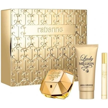 Paco Rabanne Lady Million Set 80ml Eau de Parfum Spray + 100ml Body Lotion + 10ml Travel Spray - Maison des fragrances
