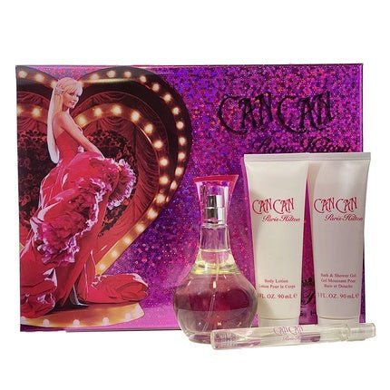 Paris Hilton Can Gift Set with EDP Spray, Body Lotion, and Bath & Shower Gel 3.4 fl oz - Pack of 4 - Maison des fragrances