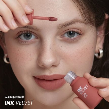 Peripera Ink the Velvet Lip Tint High Pigment Color Longwear Weightless Not Animal Tested Gluten - Free Paraben - Free 022 Bouquet Nude - Maison des fragrances