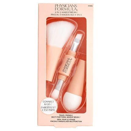 Physicians Formula 4 - in - 1 Makeup Brush Set for On - the - Go Application - Eyeshadow, Eyeliner/Brow, Bronzer/Brush, Foundation/Concealer Sponge - Maison des fragrances