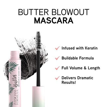 Physicians Formula Butter Blowout Mascara with Keratin and a Blend of Murumuru Butter, Cupuaçu Butter, and Tucuma Butter for Volume and Long - Lasting Hold Vegan Black - Maison des fragrances