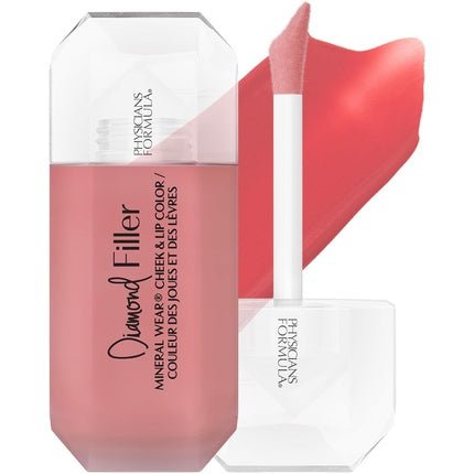Physicians Formula Mineral Wear Diamond Filler Cheek and Lip Color Lip and Cheek Tint with Serum - to - Cream Multi - Use Plumping Formula Enriched with Vitamin E Brilliant Peach - Maison des fragrances