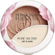 Physicians Formula Rose All Day Set & Glow Fixing Powder and Highlighter with Moisturizing Balm for Soft Skin - Sunlit Glow with Rose Extract, Goji and Cherry Plum - Maison des fragrances