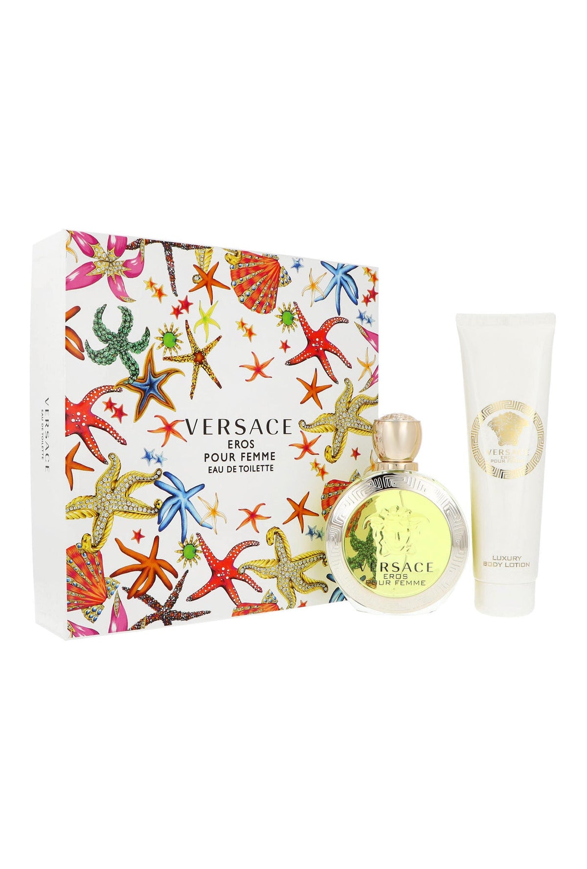 Versace Eros Pour Femme 2 Pc Gift Set , Luxury Body Lotion Eau de Toilette 3.4oz pour femme