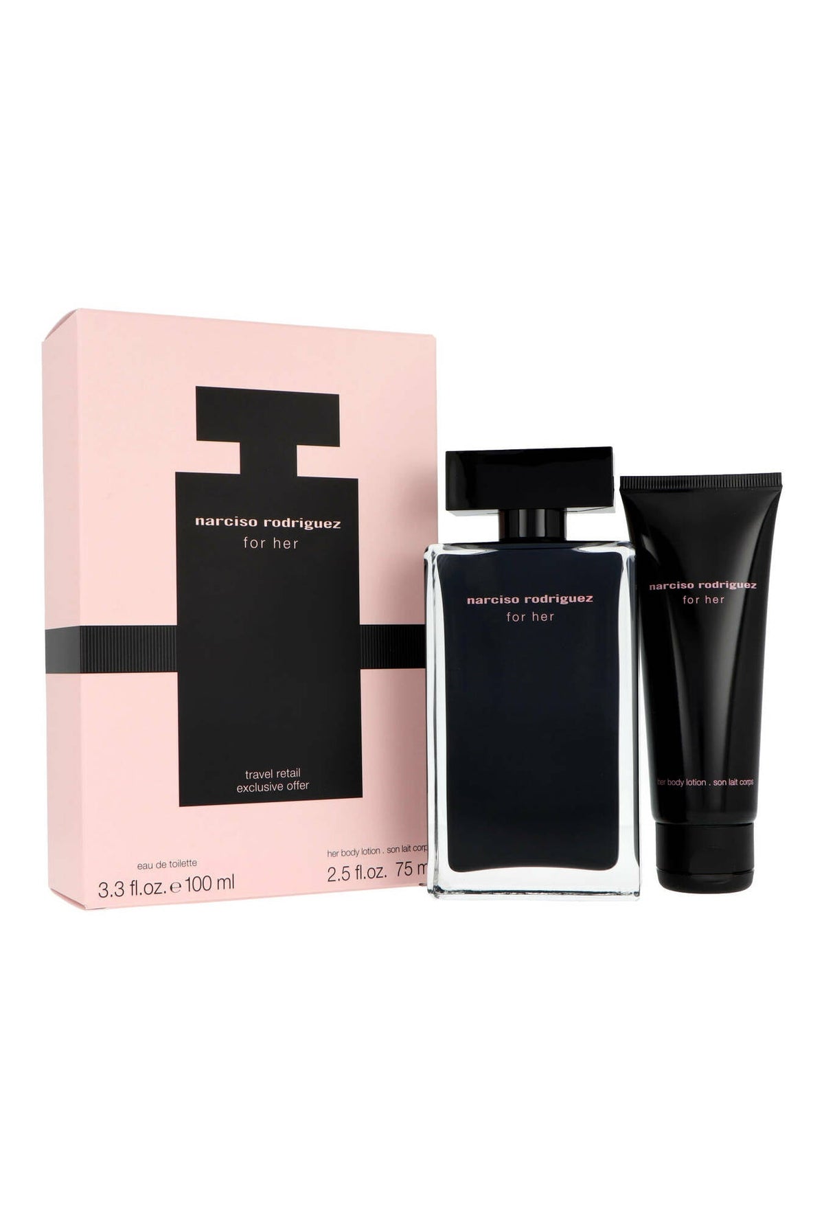 Narciso Rodriguez For Her - Eau De Toilette 100ml and B/L 75ml Gift Set