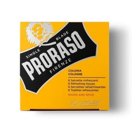Proraso Refreshing Cologne Tissues Wood Spice - 6 Pack Eau de Cologne (EDC) Mixte - Maison des fragrances