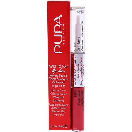 Pupa Made To Last Lip Duo Liquid Lip Colour & Topcoat Waterproof Long Lasting - 2x4ml - Maison des fragrances
