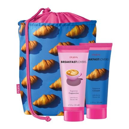 Pupa Milano Breakfast Lovers Set Cappuccino and Croissant 3 Pc Gift Shower Milk Body Wash Soap Hydrating Skincare - Maison des fragrances