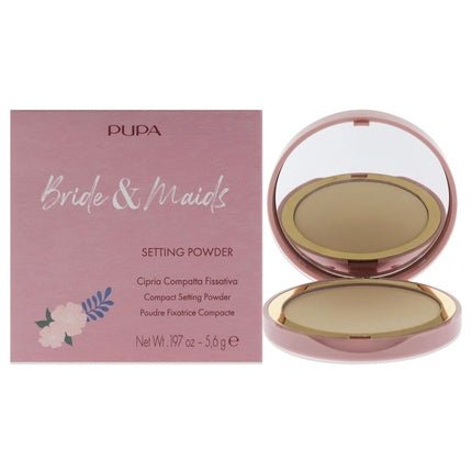 PUPA Milano Bride and Maids Setting Powder 001 Bride Veil Ultra - Fine Lightweight Matte Powder with SPF 15 0.2 oz - Maison des fragrances