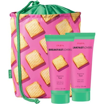 Pupa Milano Toast Breakfast Lovers Set for Women 3 Pc 6.76oz Shower Milk Body Lotion Purse - Maison des fragrances