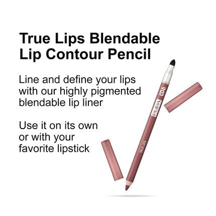Pupa Milano True Lips Blendable Lip Contour Pencil Dual - Ended Matte Lining Color and Brush 006 Brown Red 0.042oz - Maison des fragrances