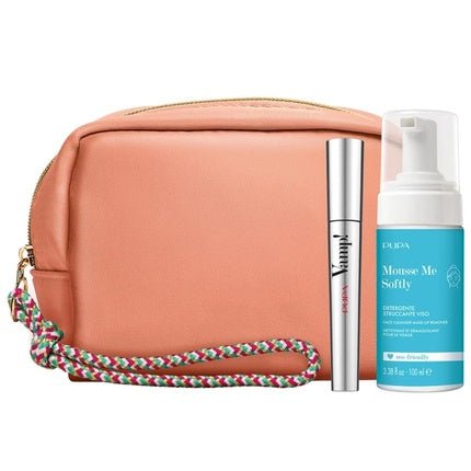 Pupa Vamp Mascara Gift Set for Women Mousse Me Softly Face Cleanser 100ml with Pink Bag - Maison des fragrances