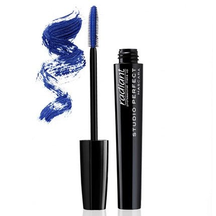 Radiant Professional Studio Perfect Volume Mascara with Silicone Brush and Natural Wax for Healthy Voluminous Lashes 0.30 ounces Electric Blue - Maison des fragrances
