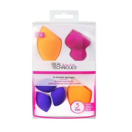 Real Techniques 6 Miracle Complexion Sponges Makeup Brush Set - Maison des fragrances