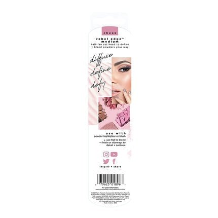 Real Techniques Cheek Rebel Edge Medium Blush & Highlighter Brush Aluminium Pink - Maison des fragrances