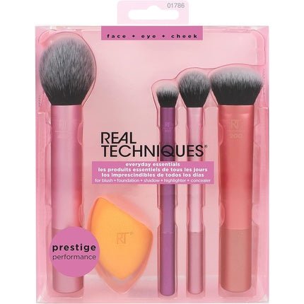 Real Techniques Everyday Essentials Makeup Brush Complete Face Set - Maison des fragrances