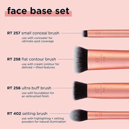 Real Techniques Face Base Makeup Brush Kit for Concealer and Foundation - Maison des fragrances