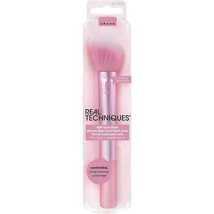 Real Techniques Light Layer Blush Makeup Brush for Cream and Powder Blush 430 - Maison des fragrances