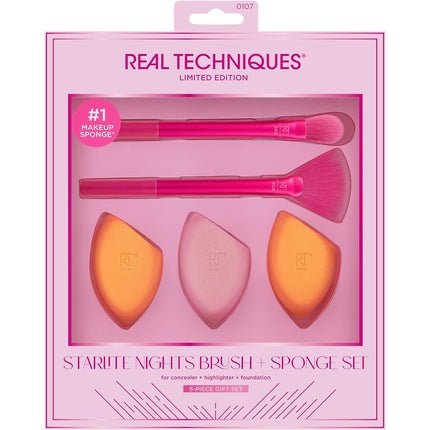 Real Techniques Limited Edition Starlite Nights Brush and Sponge Kit 5 Piece Gift Set - Maison des fragrances