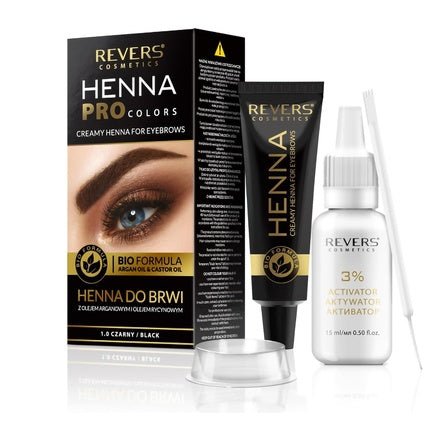 Revers Cream Hair Dye with Argan Oil and Castor Oil Eyelash and Eyebrow Tint Black Color - Maison des fragrances