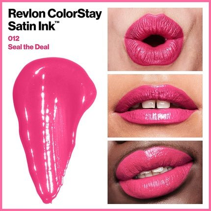 Revlon ColorStay Satin Ink Liquid Lipstick Longwear Rich Lip Colors with Black Currant Seed Oil 012 Seal the Deal - Maison des fragrances