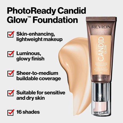 Revlon Photoready Candid glow moisture Anti - Pollution­ Foundation, 20ml - Maison des fragrances